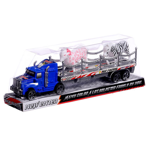 Грузовик инерционный «Зооперевозчик», 2 фигурки животных, МИКС