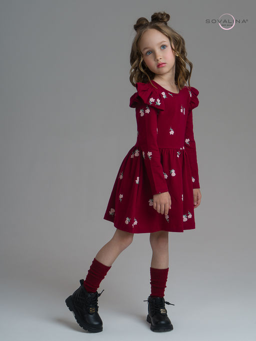 Платье Фея лютики бордо - Sovalina фото 22