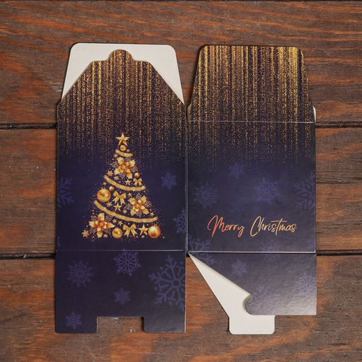 Цена за 10 шт. Коробка складная, подарочная новогодняя Merry christmas 10?10?10 см - UPAK LAND фото 8