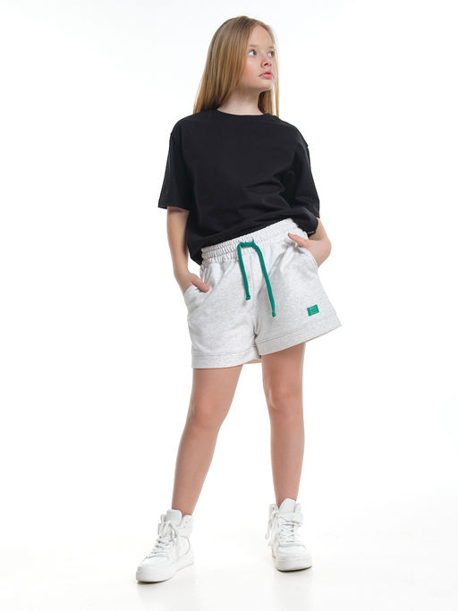 Шорты трикотажные для девочки 22-7629 св.серый меланж - Mini maxi фото 6