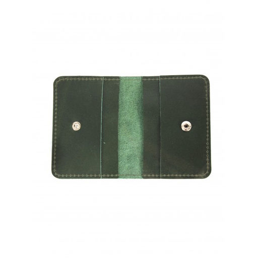 Обложка пропуск/карточка/проездной Croco-фк-1002 натуральная кожа зеленый тем пулл-ап (205) 263923  фото 3