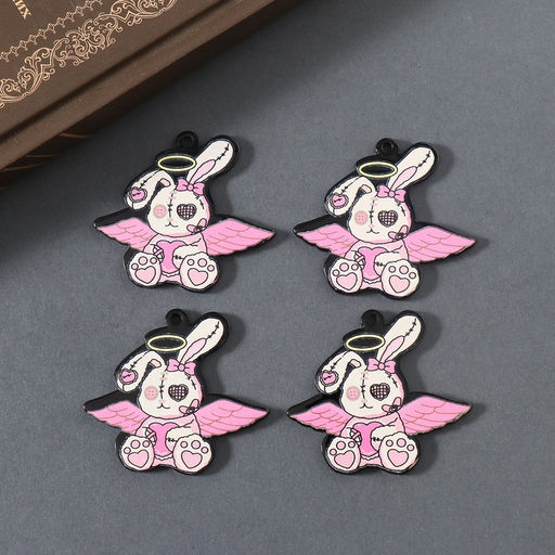 Цена за 4 шт. Декор для творчества акрил двусторонний «Зомби-зайка», 3.6×4.2×0.2 см