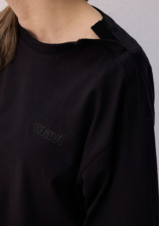 Mavi Logo Bask?l? Siyah Basic Kad?n Tisort  фото 5