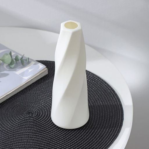 Ваза для цветов «Грация», пластик, 4×7×21 см, 450 мл, белая