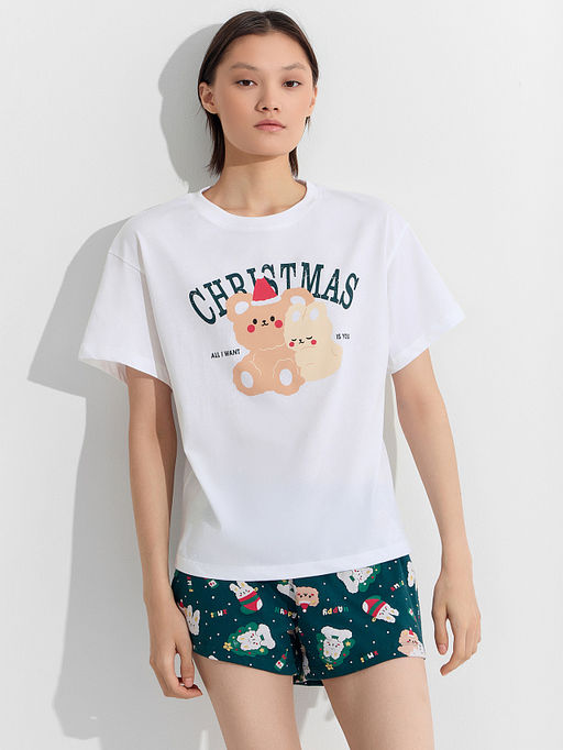 Комплект домашний женский с новогодним принтом - Mark formelle фото 6