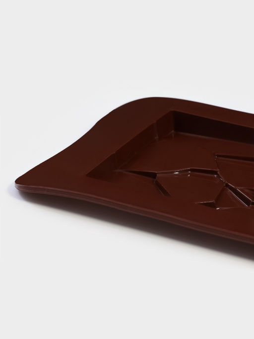 Форма для шоколада Доляна «Дробленый шоколад», 21.2×10.6×1 см, силикон, коричневая