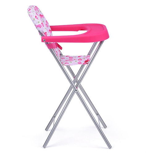 Стульчик для кормления кукол игрушечный, цвет вишенки на белом