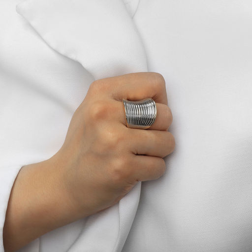 Кольцо металл Тренд пружинка, цвет серебро, размер 16 - Qf фото 4