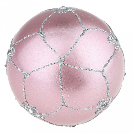Елочная игрушка шар стеклянная д8см, розовый металлик, ручная художественная роспись, подарочная упаковка (Россия) - Домашняя мода фото 3