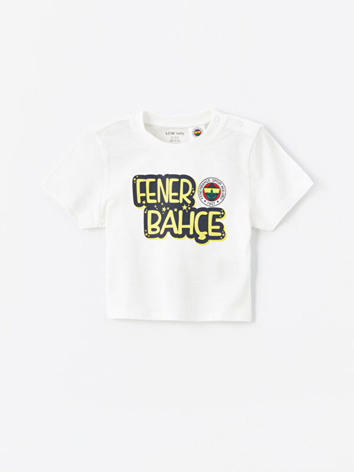 Bisiklet Yaka Fenerbah?e Bask?l? Erkek Bebek Ti??rt ve ?ort 2li Tak?m - Waikiki фото 2