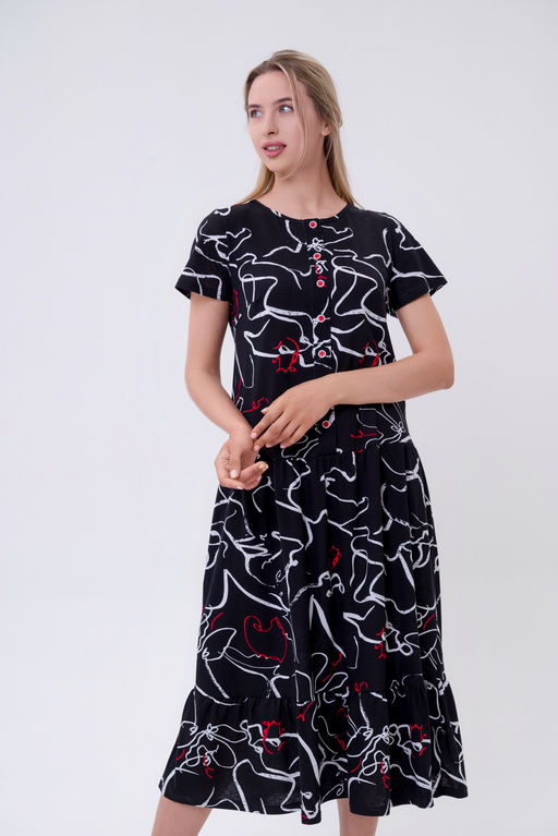 Платье женское из кулирки Кармелита зигзаг - Амадэль фото 3