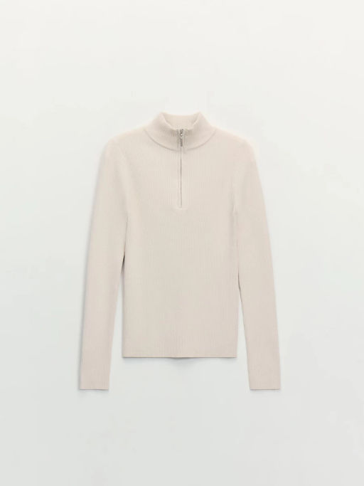 Джемпер в рубчик с молнией / Zarina  фото 7