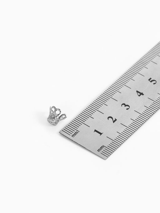 Шапочки для бусин (набор 50 шт.), СМ-091, 8?10 мм, цвет серебро