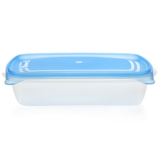 Контейнер для продуктов пластмассовый Трио 1,3л, 23х15х5см, набор 3шт, синий, подходит для СВЧ (Россия) - Домашняя мода фото 2