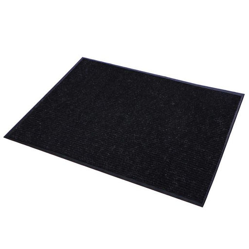 Коврик придверный влаговпитывающий, ребристый, «Стандарт», 90×120 см, чёрный