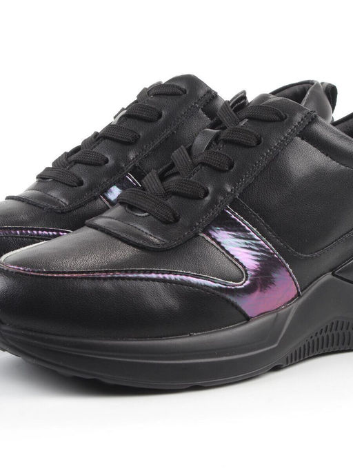 04-M27-21 BLACK Кроссовки женские (натуральная кожа)