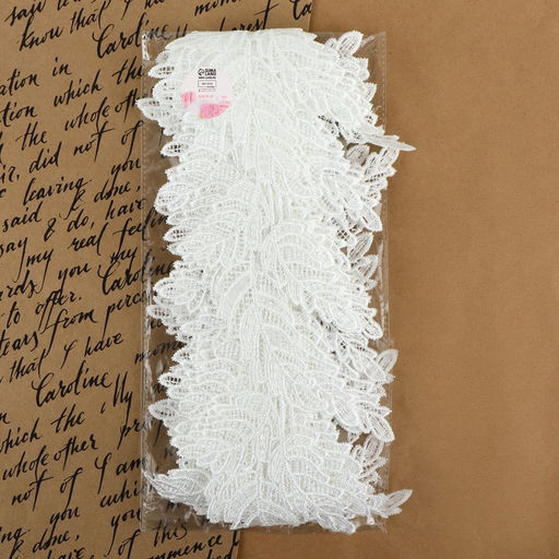 Кружево гипюровое, 100 мм, 6.8±0.5 м, цвет белый