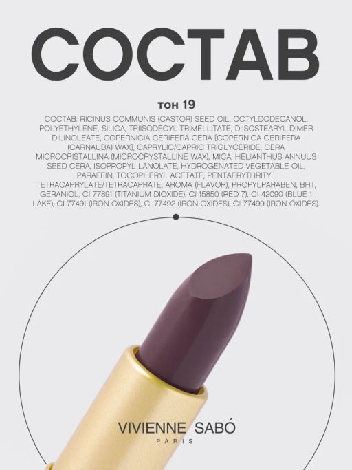 Vivienne Sabo Губная помада Nude Createur тон 19 серо-сливовый  фото 12