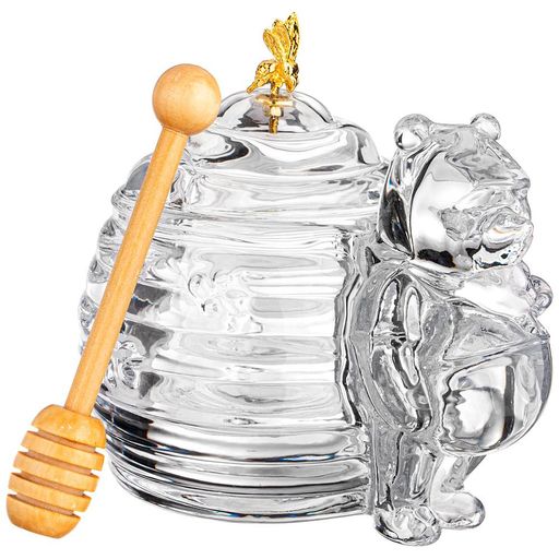БАНКА ДЛЯ МЕДА С ПАЛОЧКОЙ МИШКА 270 МЛ. 17*12.5 СМ. ВЫСОТА=11 СМ. КОЛЛЕКЦИЯ MUZA