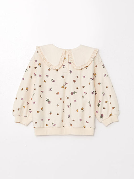 Bebe Yaka ?i?ekli K?z Bebek Sweatshirt - Waikiki фото 2