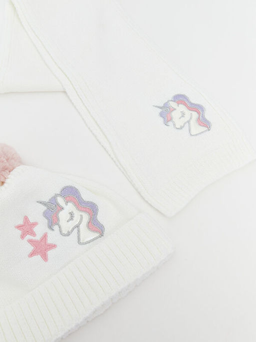 Ponpon Detayl? K?z ?ocuk Atk? ve Bere Tak?m