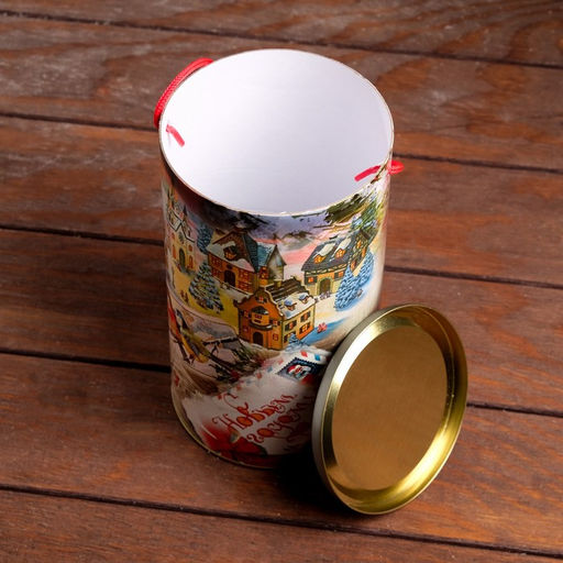 Подарочная коробка, тубус «Добрые пожелания» 120×220 мм (200 мм внутр. высота).