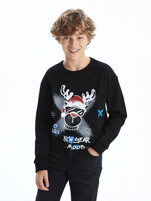 Bisiklet Yaka Y?lba?? Temal? Erkek ?ocuk Ti??rt