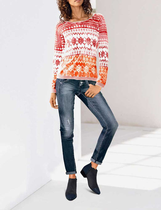 Пуловер, красно-оранжевый - Ashley brooke фото 5