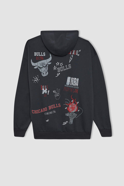 DeFactoFit Толстовка оверсайз с капюшоном NBA Chicago Bulls  фото 10