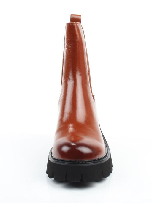 01-BE22B-4C BROWN Ботинки демисезонные женские (натуральная кожа, байка)