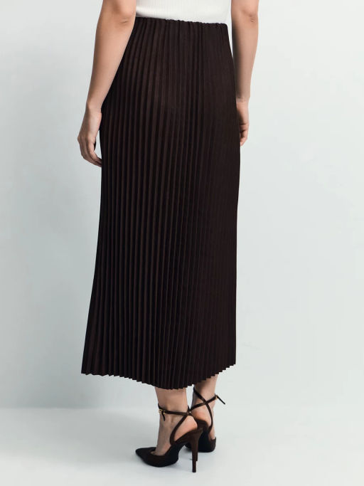 Плиссированная юбка из искусственной замши / Zarina  фото 5