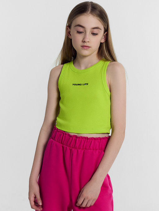 Топ для девочек в лаймово-зеленом цвете - Mark formelle фото 3