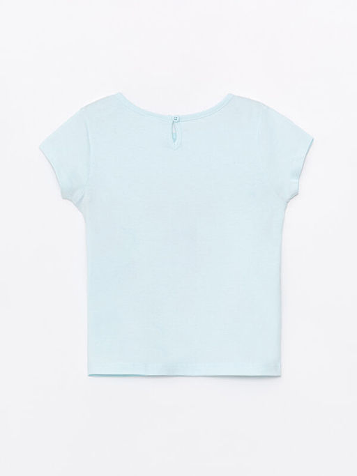 Bisiklet Yaka Bask?l? K?sa Kollu K?z Bebek Ti??rt - Waikiki фото 2