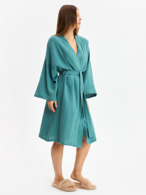 Халат домашний женский KAFTAN Basic, размер 44-46, зелёный
