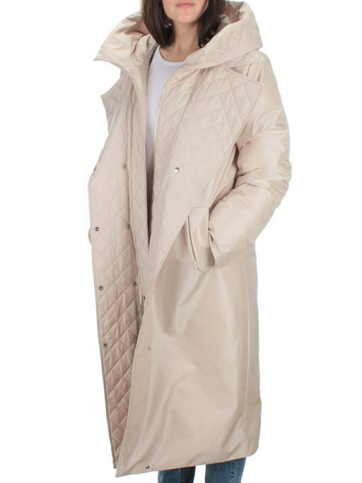 EAC327 LT.BEIGE Пальто зимнее женское (200 гр. холлофайбера) - Fashion фото 10