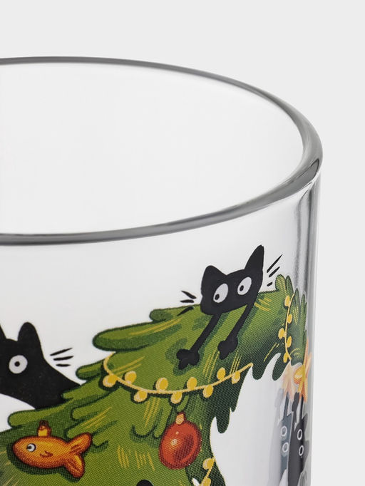 Цена за 20 шт. Кружка Green tea «Озорные котики», 200 мл, стекло, рисунок МИКС