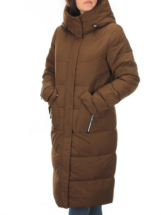 M-2253 BROWN Пальто зимнее женское MEAJIATEER (био-пух) - Fashion фото 3