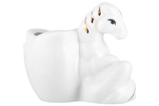 Вазочка для зубочисток 7,5*4,5*6,5 см Лошадь белая с золотом, фарфор - Elan gallery фото 4