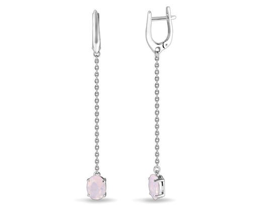 Серьги, лунный камень розовый, Ю-21011р