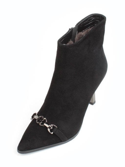 04-M3-9076 BLACK Ботильоны зимние женские (натуральная замша, натуральный мех)