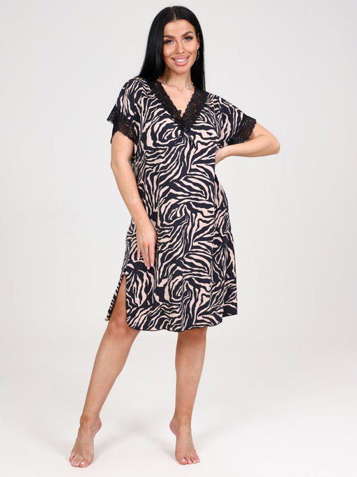 30 СОРОЧКА ЖЕНСКАЯ (Зебра/бежевый) - А-дина фото 3