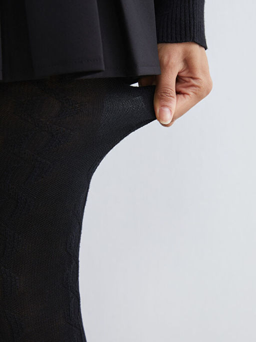 Kendinden Desenli Kad?n K?lotlu ?orap