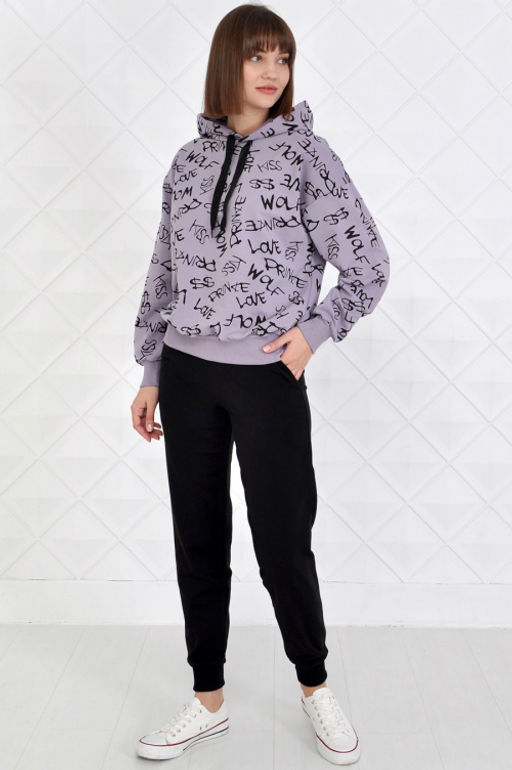 Арт. 2350 Костюм с брюками женский 44-52 (5 шт) Цвет:верх- полынь, низ-черный - Калинка фото 19