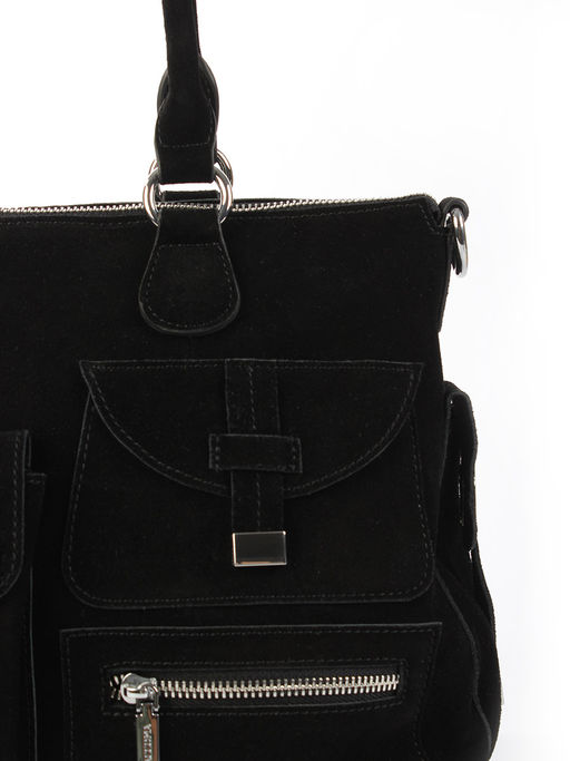 LACCOMA сумка Y2431F-черный натуральная замша, натуральная кожа полиэстер  фото 5