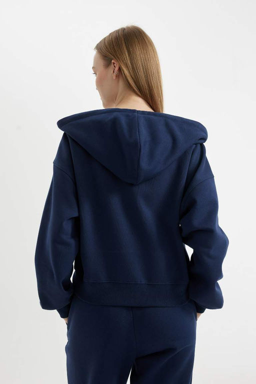 Толстовка Cool Standard Fit с капюшоном на молнии - Defacto фото 8