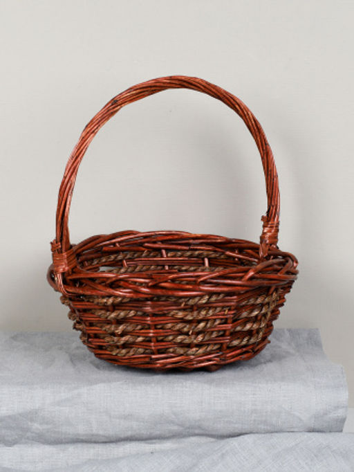 Корзина плетеная 3 штуки темно коричневые 33х12/27х10/22х9 см / S/3 22-42-B /уп 28/круглая - ГалеонТрейд фото 7