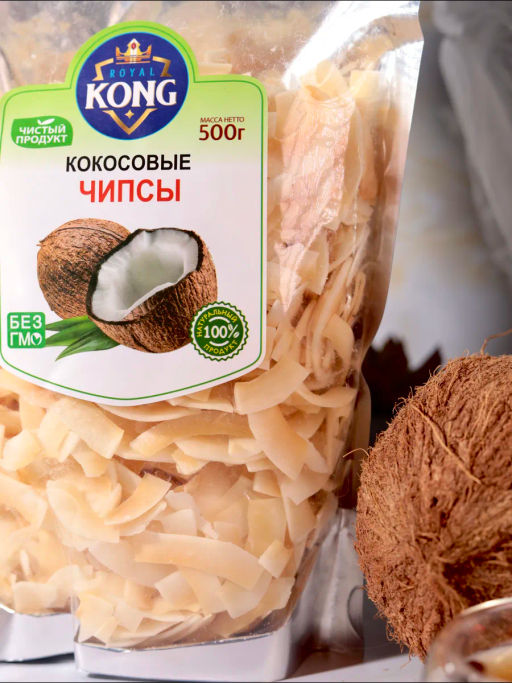 Кокосовые чипсы без сахара натуральные (Вьетнам) 500 гр. - Sweet Joys фото 2