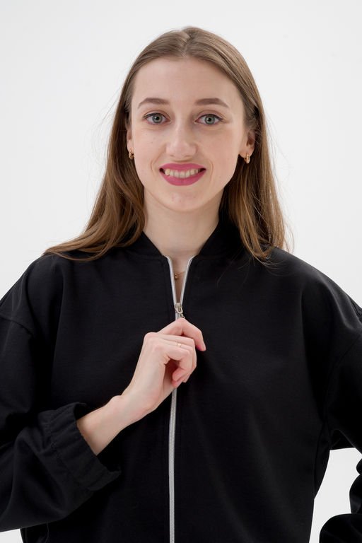 Бомбер из коттон фита чёрный макси - Амадэль фото 11