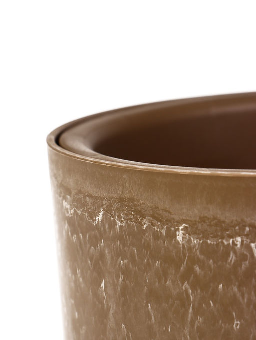 Кашпо для цветов «Микрит», 1.9 л, d=18 см, h=16.5 см, со вставкой, пластиковое, бежевое