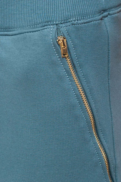 Брюки из эластичного футера с молниями